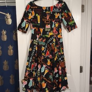 Retro pinup tiki 1950s swing dress